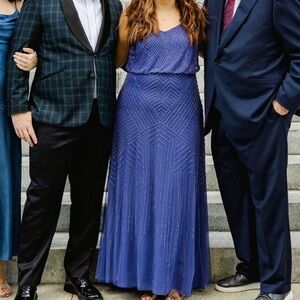 Adrianna Papell Art Deco beaded blouson gown